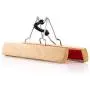 HANGERWORLD 15 Natural Wooden 9.8inch Clamp Clothes Garment Pant Skirt Hangers Felt Lining