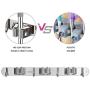 Broom Mop Holder, Stainless Steel Heavy Duty Wall Mount Storage Organizer Tools Hanger with 3 Racks 4 Hooks for Kitchen Bathroom Closet Garage Office Garden (3 Racks 4 Hooks)