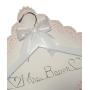 Bride Wedding Dress Hanger Personalized Name 9 Bow Color Choices Silver - White Hanger with Notches in Hanger - Custom Name, Bridal Bridesmaid Gift