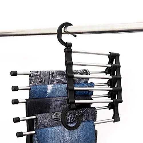 Xingny Multi-Function Folding Stainless Steel Pants Hanger Jeans Organizer Space Saving Clothes Hanging Storage Rack Xingny Multi-Function Folding Stainless Steel Pants Hanger Jeans Organizer Space Saving Clothes Hanging Storage Rack
