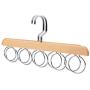 GEQWE Hanger Scarf Hanger Wooden Storage Circle Rack 5 Loops for Scarves Neck Ties Belts Space-Saving 2 Pack for Camisole, Jacket, Pant, Dress Clothes Hangers (Color : Natural)