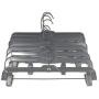THE UM24 12 Pack Black Slack Pant/Skirt Hangers with Clips ? Cloth Bottom Hanger