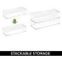 mDesign Stackable Kitchen Pantry Cabinet, Refrigerator/Freezer Food Storage Bin Boxes Container, with Lid - Holder & Organizer for Packets, Pouches, Snacks, Fruits, Produce, Pasta, Vegetables - Clear mDesign Stackable Kitchen Pantry Cabinet, Refrigerator/Freezer Food Storage Bin Boxes Container, with Lid - Holder & Organizer for Packets, Pouches, Snacks, Fruits, Produce, Pasta, Vegetables - Clear