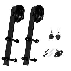 EaseLife Sliding Barn Door Hardware Hangers,J Shape,Black,Standard Size,2 Pcs