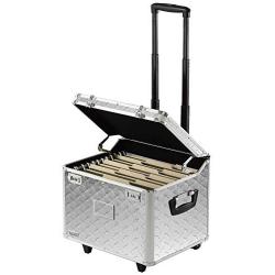 Vaultz Locking Mobile File Chest, Letter/Legal Size, Silver Treadplate (VZ00712)