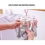 lliang Hangers 16 Clips Portable Socks Cloth Hanger Rack Clothespin Folding Foldable Multifunctional Wardrobe Storage Cloth Hangers