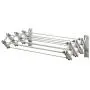 Woolite Aluminum 36" Collapsible Wall Mounted Clothes Drying Rack, Space Saver, Easy Storage, Retractable Silver