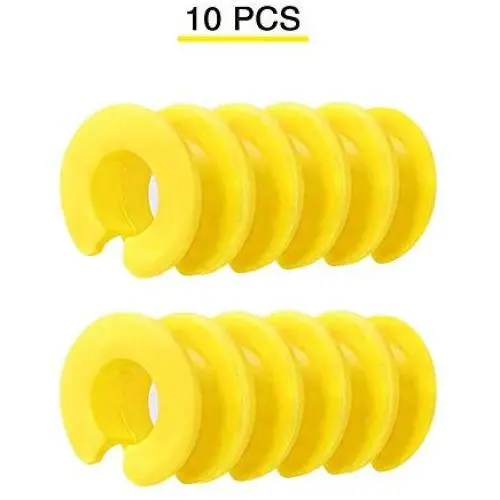 MLADEN 10PCS Clothes Hanger Spacers for Closet Organizer System Outdoor Windproof Clothes Hanger Hook Anti-Slip Silicone Spacers for Clothes Rack/Rod(Yellow)