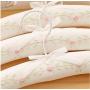 White Khaki Cotton Fabric Padded Clothes Hanger for Kids Children, Cute Pretty Flower Coat Hanger for Girl 10 Pcs Random Color