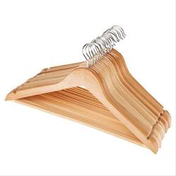 MCYYY10 Pieces Solid and Rotating Metal Hook Wooden Hangers with Notches Non-Slip Metal Hook for Clothes