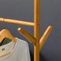 Multi-function Garment Storage Holder Rolling Coat Rack,2 In 1 Coat Rack Clothes Stand Hat Handbag Hanger Hall Hanging Rod Double Tree Branches With 6 Hooks Adjustable Leveling Feet For Living Room Be