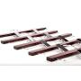 TOPIA HANGER 20-Pack Cherry Wooden Pants Hangers, Luxury Wood Skirt Hangers, Glossy Finish with Extra Thick Chrome Hooks & Anti-Wrinkle Clips CT03M