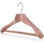 HANGERWORLD 19.7 inch Luxury Strong Cedar Wood Clothes Coat Garment Hanger with Non Slip Trouser Skirt Bar