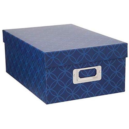 Darice 30032648 Decorative Photo Storage Box: Blue Interlocking