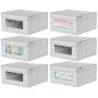 mDesign Soft Stackable Fabric Closet Storage Organizer Holder Boxes - Clear Window and Lid, for Child/Kids Room, Nursery, Playroom - Polka Dot Print - Medium, 6 Pack - Light Gray with White Dots mDesign Soft Stackable Fabric Closet Storage Organizer Holder Boxes - Clear Window and Lid, for Child/Kids Room, Nursery, Playroom - Polka Dot Print - Medium, 6 Pack - Light Gray with White Dots