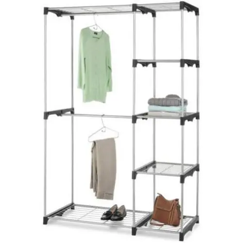 Modern & Durable Closet Organizer Storage Rack Portable Clothes Hanger Home Garment Shelf Rod G68