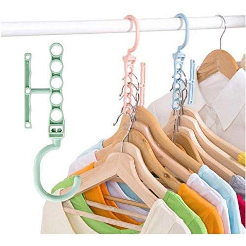 10pcs Random Color 5 Circle Creative Dry Hanger Organizer Fixed Holder Buckle Household Anti-Slip Clothes Hanger Multilayer Windproof Rack