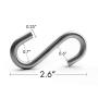 Fierceriver S Hooks Heavy Duty, S Hooks for Hanging Marine Grade 316 Stainless Steel 2.6 Inch Long 1/4 Inch Thickness Hammock S Hooks Galvanized Utility (2 Pack)