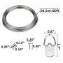 LUTER Picture Hanging Kit 20 Pcs Picture Hangers with Screws and 20 Pcs Aluminum Crimping Loop Sleeve, 1 Pcs Picture Hanging Wire, Supports up to 33 lbs (0.8 mm x 100 Feet)