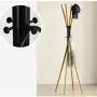 G-Cloth Coat Rack Landing Bedroom Hangers Clothes Hanger Simple Iron Art Landing Hanger free standing or wall mounted (Color : Black)