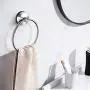 Yohom SUS 304 Stainless Steel Vacuum Suction Cup Round Towel Ring Holder for Bathroom & Kitchen Storage Modern Shower Dish Towel Ring Hanger No Tools Required Brushed Finish