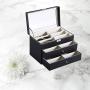 Atezch 3 Layer 18 Slots Eyeglass Sunglass Storage Box, Men Women Storage Holder Boxes Glasses Display Case with Drawer Storage Box(Ship from US!!!)