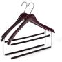 2 Quality Two-Tone Wooden Suit Hangers with Velvet Pants Bar Smooth Finish Solid Wood Coat Hanger with 360° Swivel Hook - Camisole, Jacket, Pant, Dress Clothes Hangers (Mahogany, 2)