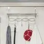 Home Basics Steel Over the Door Hanger Hooks with Towel Bar, 5 Hook Rack for Coat, Clothes, bags, Robe, Chrome Home Basics Steel Over the Door Hanger Hooks with Towel Bar, 5 Hook Rack for Coat, Clothes, bags, Robe, Chrome