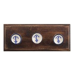 Indianshelf Handmade 1 Artistic Vintage Multicolor Wooden Anchor Flat Key Hooks Hangers/Heavy Duty Hooks for Wall