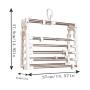 HJYPYJ Magic Hanger,Rotatable Multifunction Magical Hangers,Card Buckle Design Non-Slip Trouser Hangers,Space-Saving Organizer Hangers, Strong Bearing Capacity/White / 37.9x37cm
