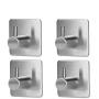Wall Hooks 4 packs,SAGEME Adhesive Hook Heavy Duty Sticky Wall Hooks Wall Hangers Stick on Hooks 304 Stainless Steel Closets, Coat, Hat,Towel Robe Hook Rack Wall Mount for Bathroom and Bedroom