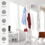 Salafey Wooden Coat Rack Free Standing,8 Hooks White Coat Hat Tree Standing Hanger Tree for Coat Hats Handbags Clothes,Easy Assembly