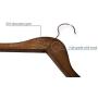 Topline Classic Wood Shirt Hangers with Clips - Walnut Finish (10-Pack)