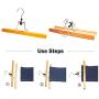 meqution Wood Pants Skirt Hanger,Natural Solid Wooden Collection Slack Hangers with Anti-Rust Hook for Skirts, Pants, Jeans, Slacks, Shorts,Natural Finish(Set of 8)