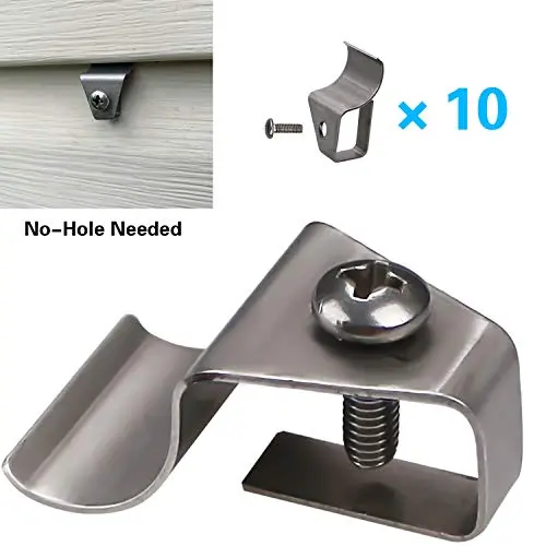 No-Hole Needed Vinyl Siding Clips Hooks Hanger for Hang Solar Powered Lights on Vinyl Siding with No Nails No Drilling, Easy Removal (10 Pack) No-Hole Needed Vinyl Siding Clips Hooks Hanger for Hang Solar Powered Lights on Vinyl Siding with No Nails No Drilling, Easy Removal (10 Pack)