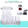 Mictiona Makeup Organizer 360-Degree Rotating Cosmetic Storage Box, DIY Adjustable Large Capacity Cosmetics Display Case Square Makeup Shelf with Diamond Pattern
