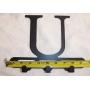 Capital Letter U Monogram Wall Hook Hanger. Satin Black. Solid Steel. Screws Included.