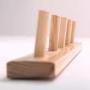 Jiyaru Wooden Coat Rail Rack Hook Wall Mounted Clothes Hanger Hat Holder Burlywood