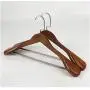 5pcs Random Color Wood Hangers for Clothes High-Grade Wide Shoulder Wooden Coat Hangers - Solid Wood Suit Hanger