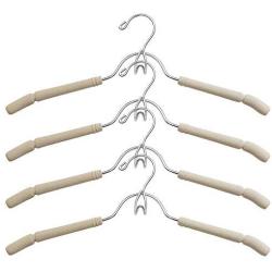 Curious Fish 4PCS Standard Hangers Skirt hangers hooker design heavy duty durable space saving Closet Hanger Multi-layer Skirt Tie Hanger Non-Slip Organiser Jeans Slack Clothes rack pants Coat Garment