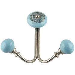 Indianshelf Handmade 1 Artistic Vintage Turquoise Iron Strewn Flat Wall Hooks Hangers/Clothes Hooks Wall Mount