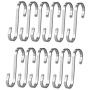 Hulless S Shaped Hanging Hooks 3.5 inch Solid Stainless Steel S Hooks 12PCS Kitchen Hooks for Spoon Pan Pot Hangers Multiple Uses.