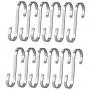 Hulless S Shaped Hanging Hooks 3.5 inch Solid Stainless Steel S Hooks 12PCS Kitchen Hooks for Spoon Pan Pot Hangers Multiple Uses.