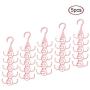 HHXD 5Pcs Multifunction Clothes Hanger Organizer,Storage Coat Hangers,Suitable for Scarves,Ties Personality/Pink / 5pcs