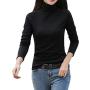 Toimothcn Womens Cotton Sweater Tops Blouse Long Sleeve Turtleneck Stretch Casual Bottoming Top