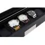 5 Piece Black Wood Watch Display Case Storage Organizer Boxes with Stainless Steel Accents 5 Piece Black Wood Watch Display Case Storage Organizer Boxes with Stainless Steel Accents