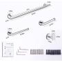 Towel Bar for Bathroom（4 pack/304 Stainless Steel） with 23.6'' Towel bar，Toilet Paper Holder，Hand Towel bar and Robe Hook | Bathroom Hardware Set
