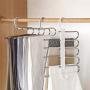 WZP Hanger Telescopic Folding Multi-Layer Pants Rack,Home Magic Pants Clip Wardrobe Storage Artifact Rack Bearing Strong/Gray/As Shown