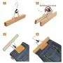 JS HANGER Wooden Pants Hangers, Wool Skirt Hangers Mark Free, 12 Pack Collection Slack Clamp Hangers with Anti-Rust Hooks, Natural Finish JS HANGER Wooden Pants Hangers, Wool Skirt Hangers Mark Free, 12 Pack Collection Slack Clamp Hangers with Anti-Rust Hooks, Natural Finish