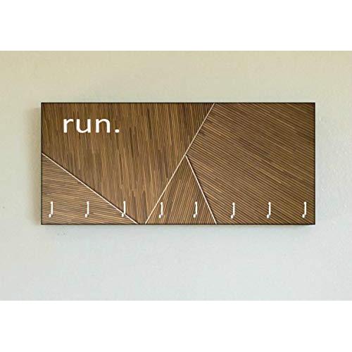 Race Medal Holder/Running Medal Hanger RUN Geometric Web- Wood Wall Mounted Medal Organizer. CUSTOMIZATION Available